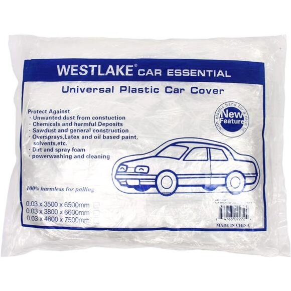 West Lake Universal Clear Disposable Car Cover for SUV, Sedan, Sport Cars - Picture 1 of 8